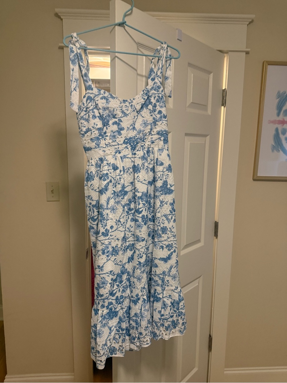 Steve Madden Blue and White Floral Tie-Strap Sundress
